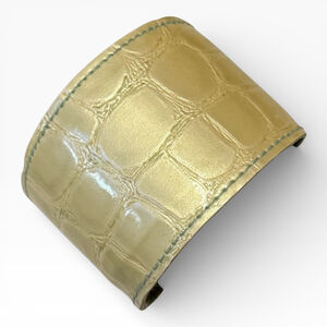 Lane Bryant Croc-Embossed Creme de Mint-Gold Cuff Bracelet | NWT